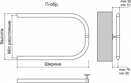 Эконом П-обр AISI 32х2 500х500 Полотенцесушитель  TERMINUS Анадырь - фото 3