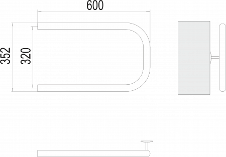 П-обр AISI 32х2 320х600 Полотенцесушитель  TERMINUS Анадырь - фото 3