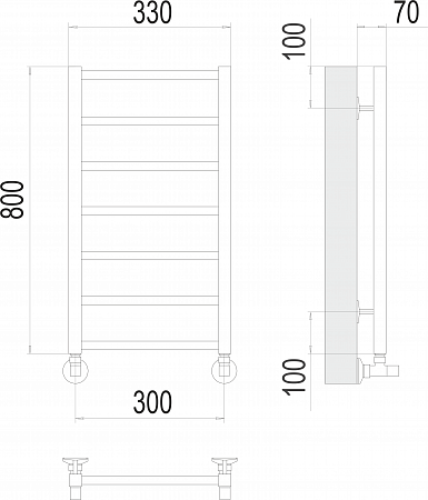 Контур П7 300х800 Полотенцесушитель  TERMINUS Анадырь - фото 3