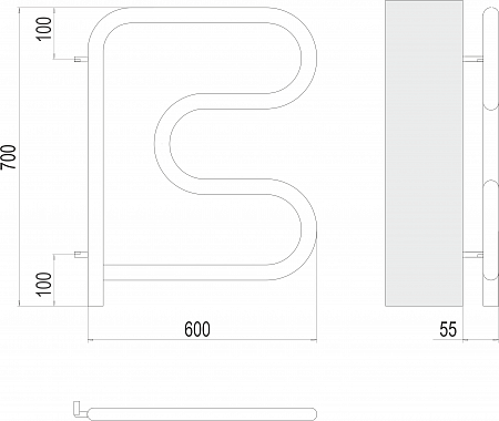 Электро 25 F-обр 600х600 поворотный Полотенцесушитель TERMINUS Анадырь - фото 3