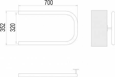 П-обр AISI 32х2 320х700 Полотенцесушитель  TERMINUS Анадырь - фото 3