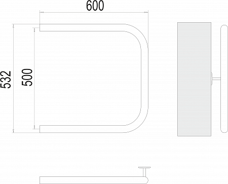 П-обр AISI 32х2 500х600 Полотенцесушитель  TERMINUS Анадырь - фото 3